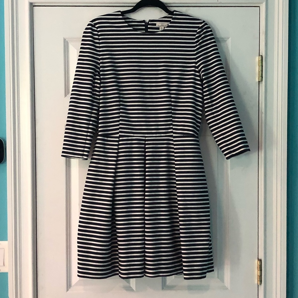 Navy & White Striped Dress
